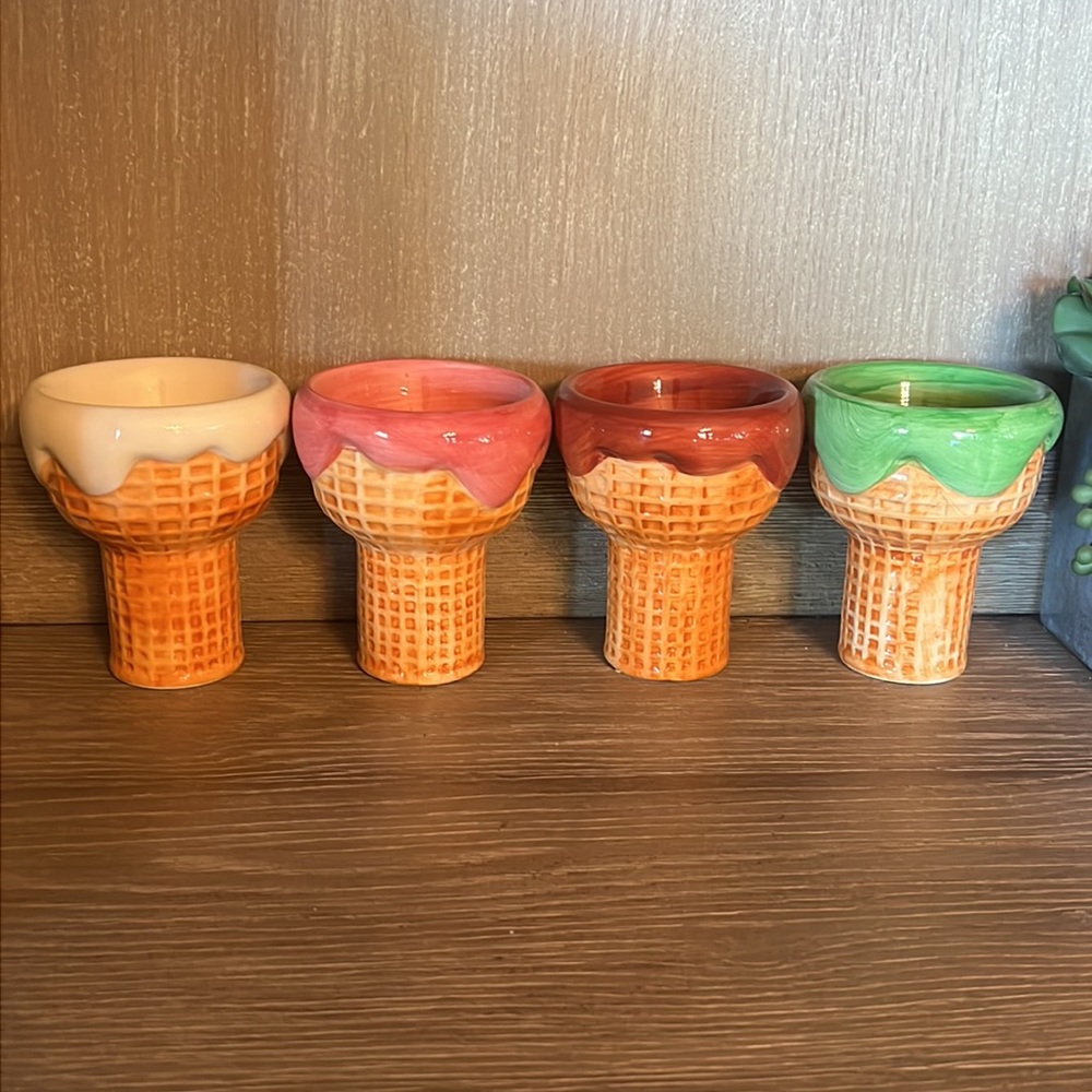 Vintage Ice Cream Cone shaped bowls (set of 4)